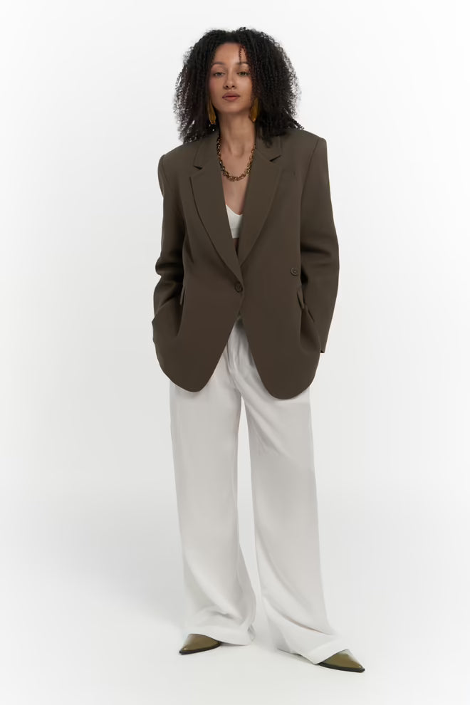 The browngreen cotton blazer