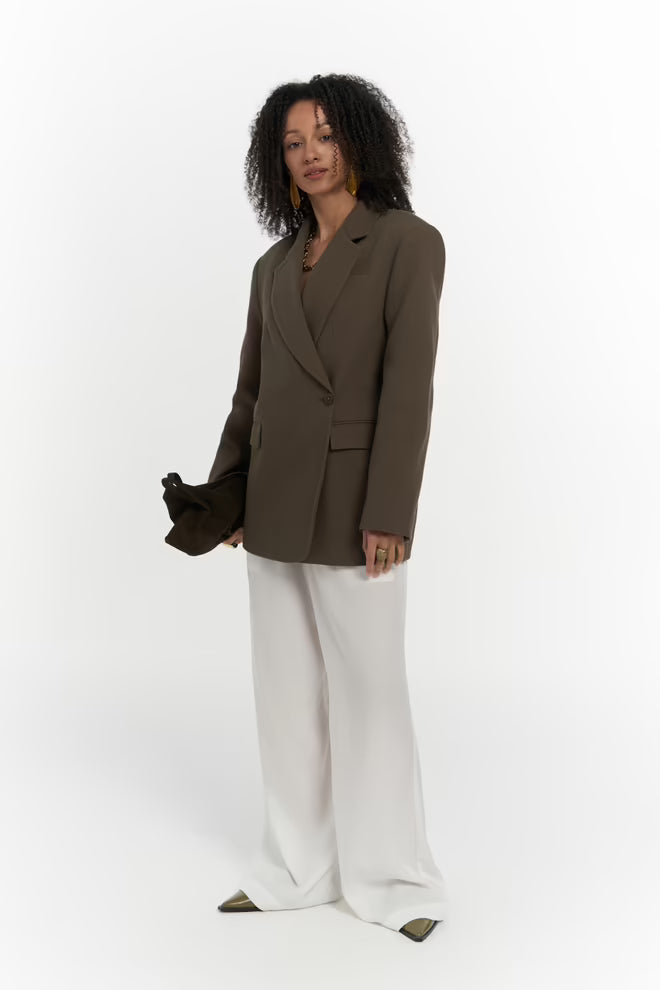 The browngreen cotton blazer