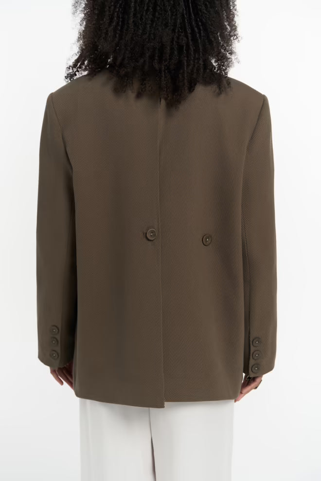 The browngreen cotton blazer