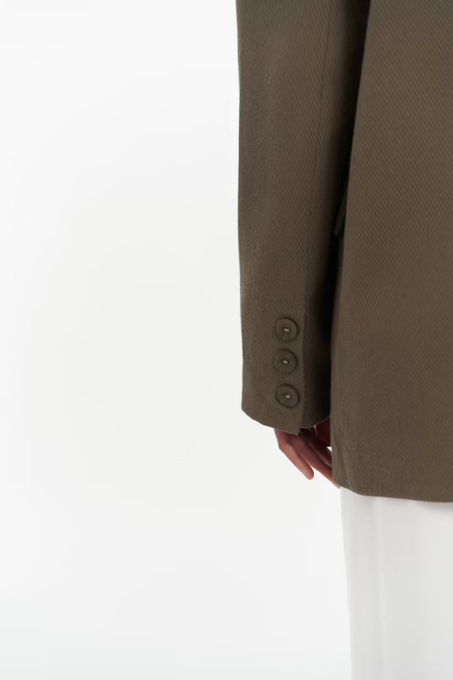 The browngreen cotton blazer